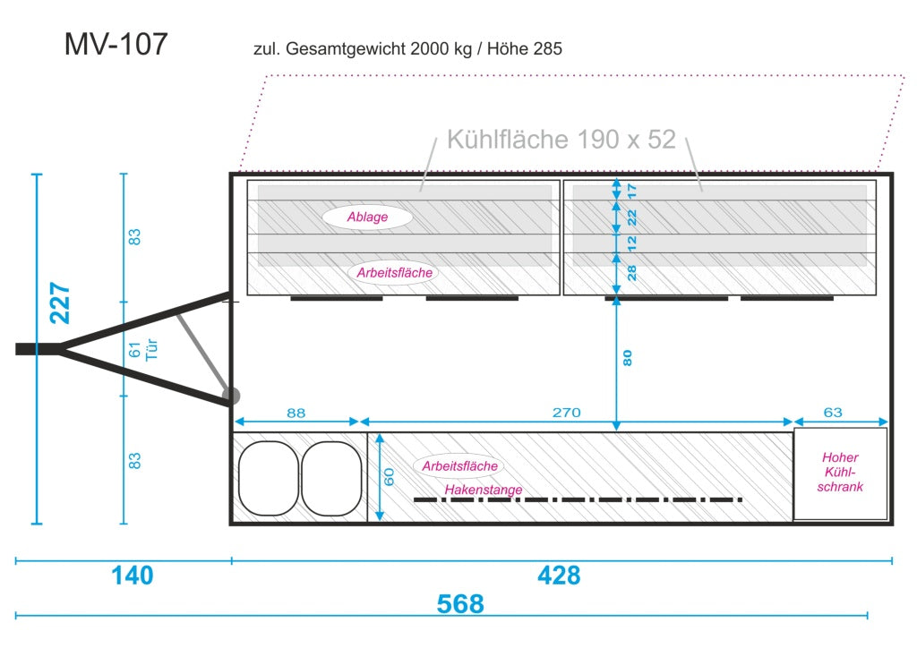 Verkaufsanhänger MV 107 - 230V/16A