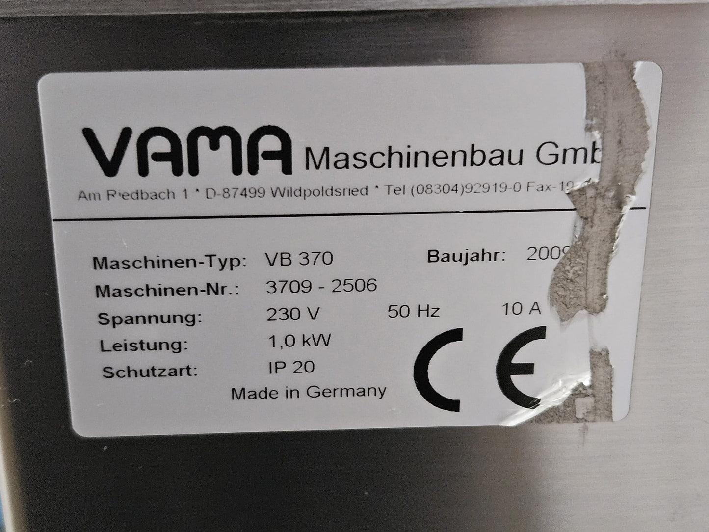 Vakuummaschine VAMA VB370