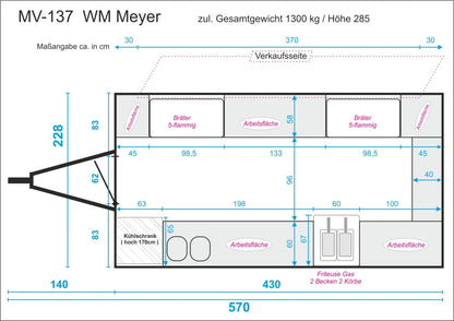 Imbissanhänger Foodtruck MV 137 - 400V/16A