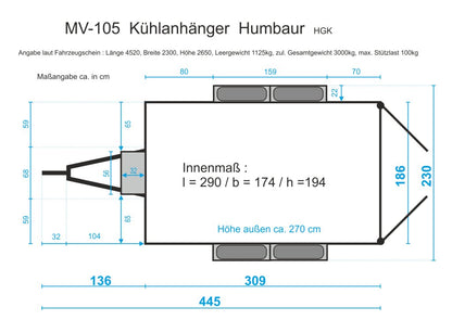Kühlanhänger MV 105 - 230V/16A