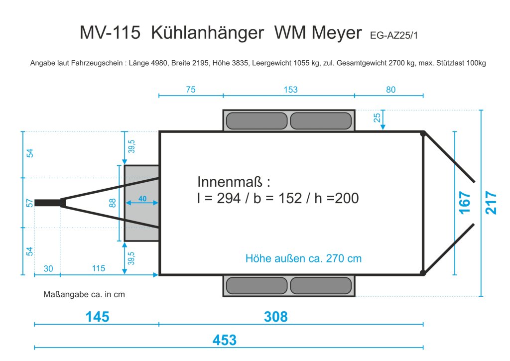 Kühlanhänger MV 115 - 230V/16A