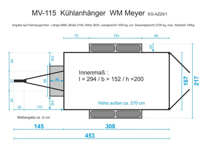 Kühlanhänger MV 115 - 230V/16A