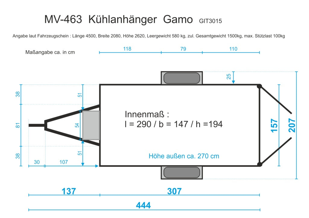 Kühlanhänger MV 463 - 230V/16A