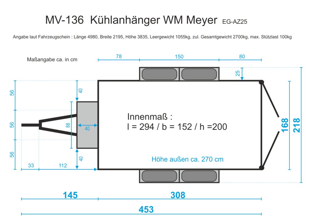 Kühlanhänger MV 136 - 230V/16A