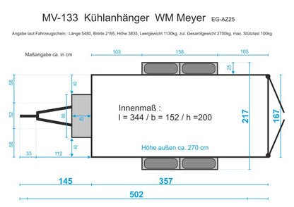 Kühlanhänger MV 133 - 230V/16A