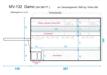 Verkaufsanhänger MV 132 - 230V/16A