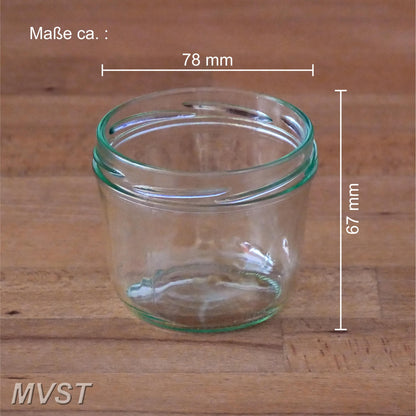 Glas TO 82mm 230 ml Sturzglas 45 Stück Schraubglas