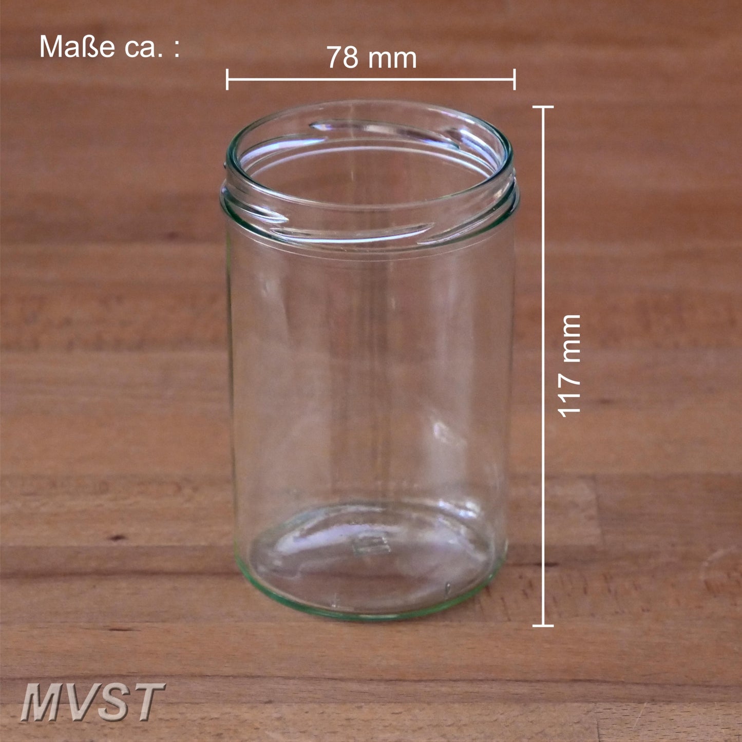 Glas TO 82mm 440ml zylindrisch 15 Stück Schraubglas
