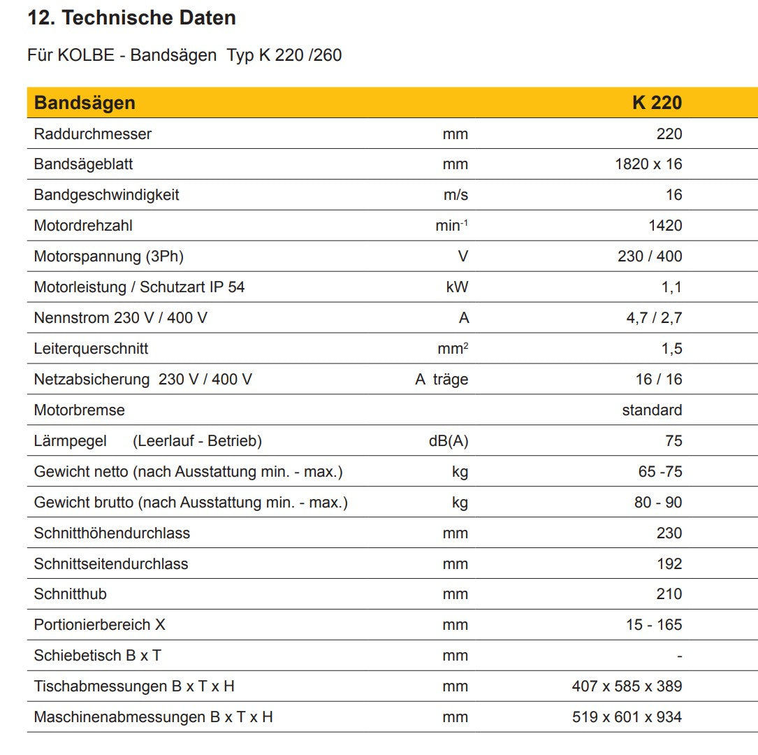 Knochensäge Kolbe K220 Tischgerät