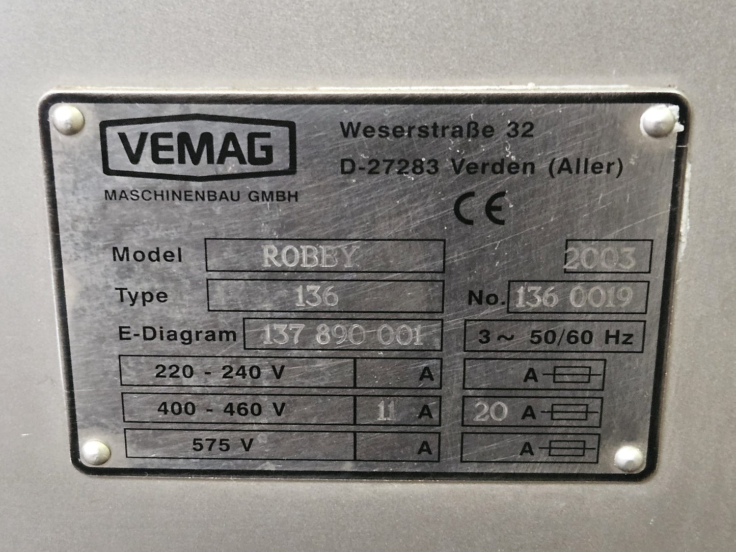 Vakuumfüllmaschine Vemag Robby