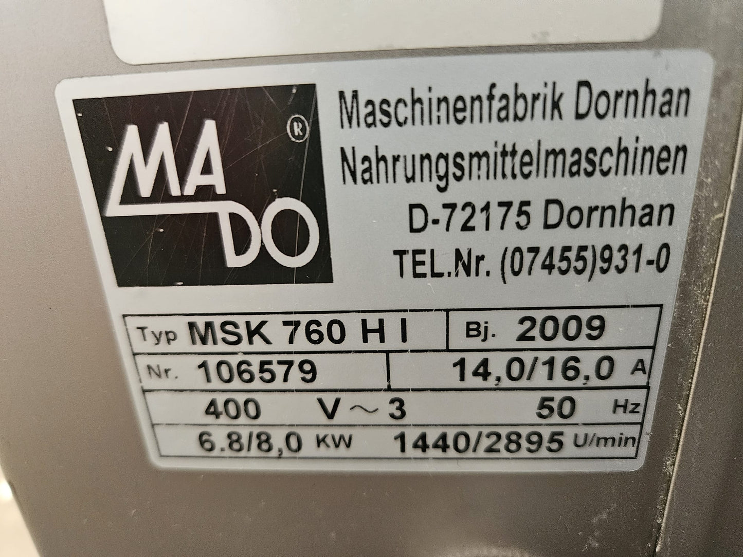 Wurstkutter Mado MSK 760 HI