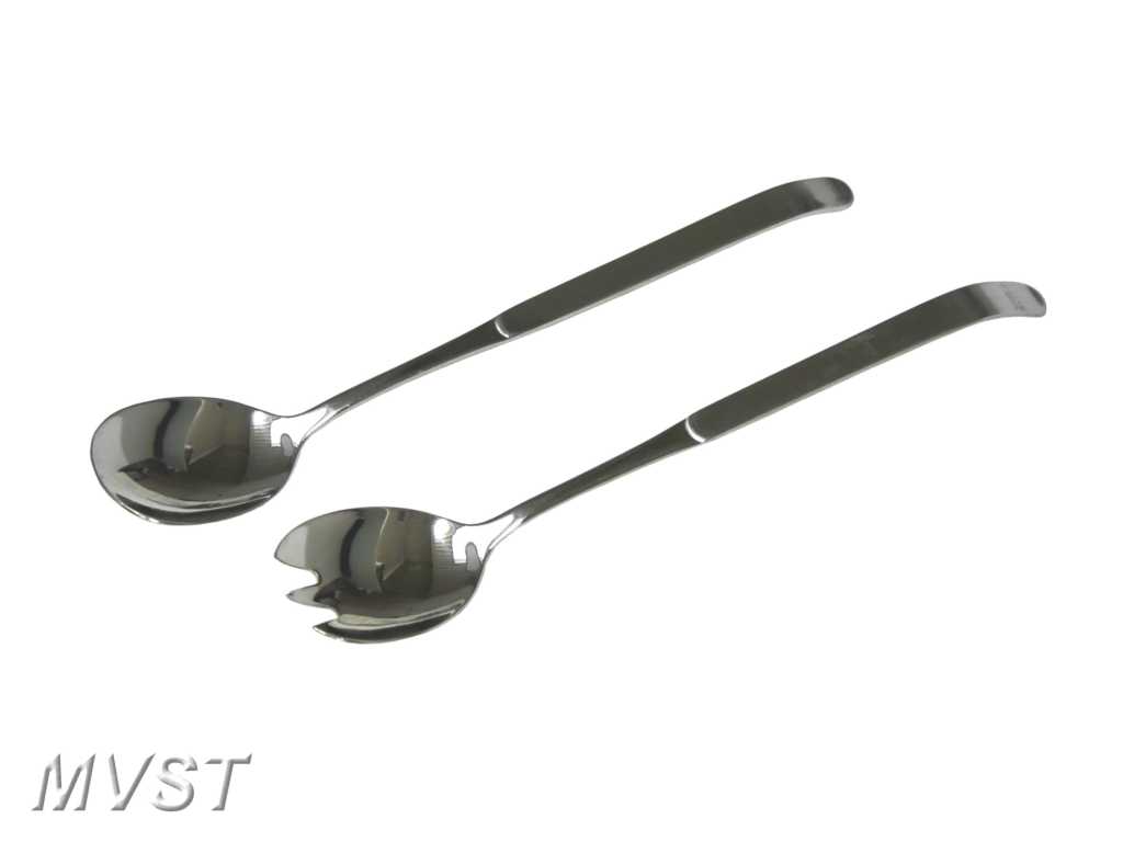 Salatbesteck Edelstahl rund oder gezahnt 23,7cm