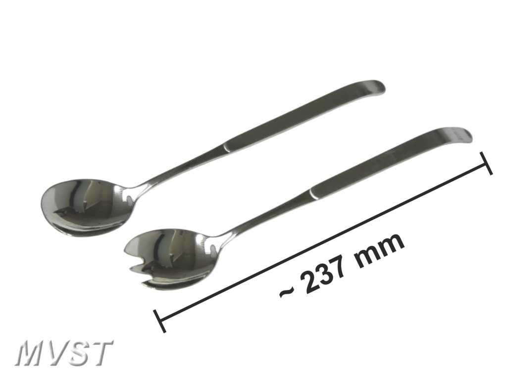 Salatbesteck Edelstahl rund oder gezahnt 23,7cm