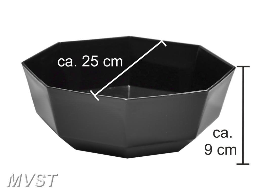 Schale Kunststoff schwarz oder weiss achteckig