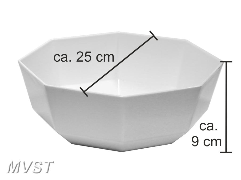 Schale Kunststoff schwarz oder weiss achteckig