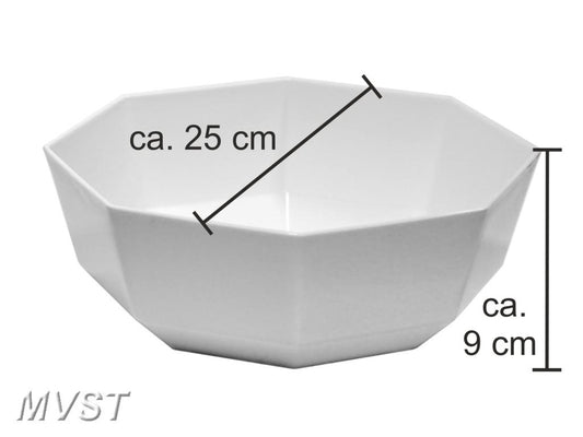 Schale Kunststoff schwarz oder weiss achteckig