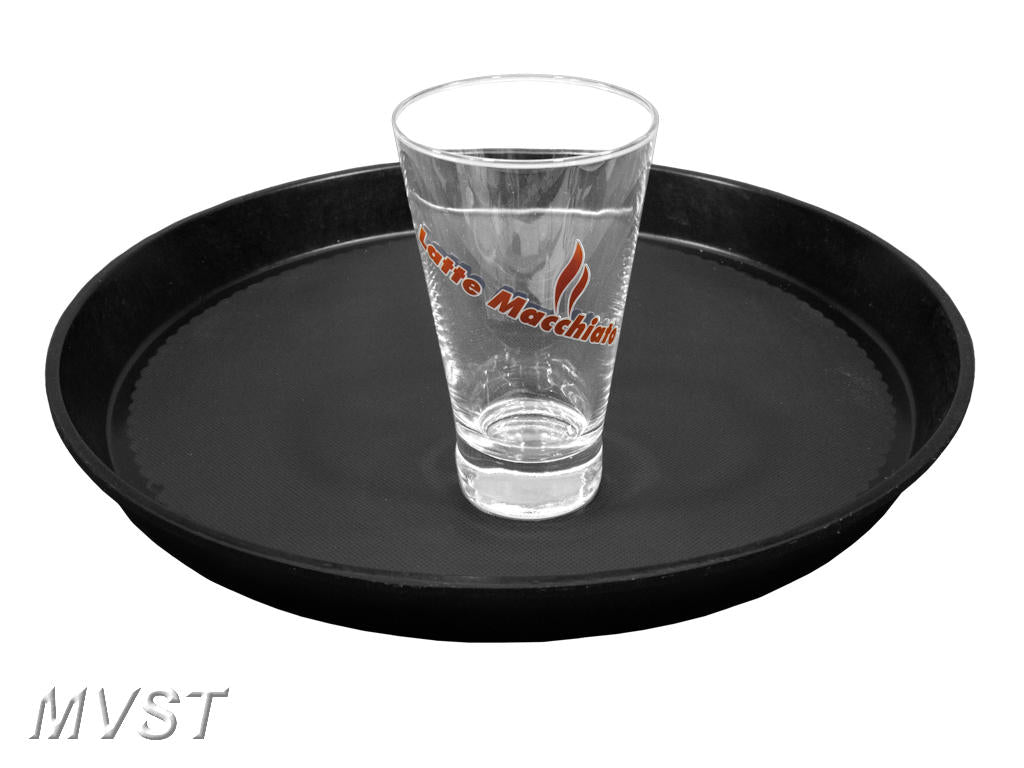Serviertablett rund schwarz