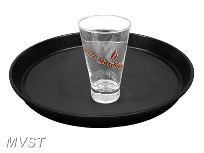 Serviertablett rund schwarz